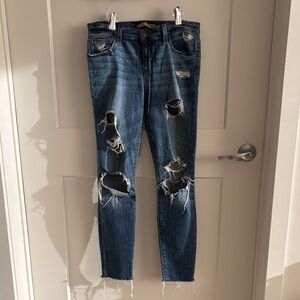 Joe's Jeans Medium Blue Ripped Skinny Jeans